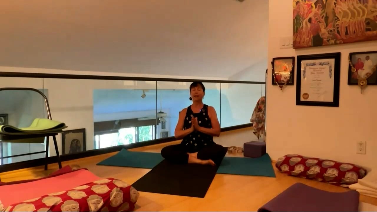 7-24-23 Iyengar Yoga: Guiding yourself to focus on standing balance asanas.