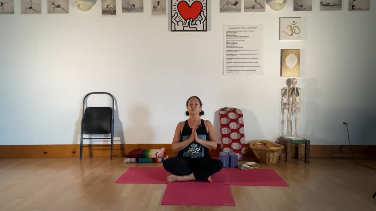 7-15-22 Iyengar Yoga: Improving posture through lunges, pigeon pose, splits, standing poses, and pranayama.