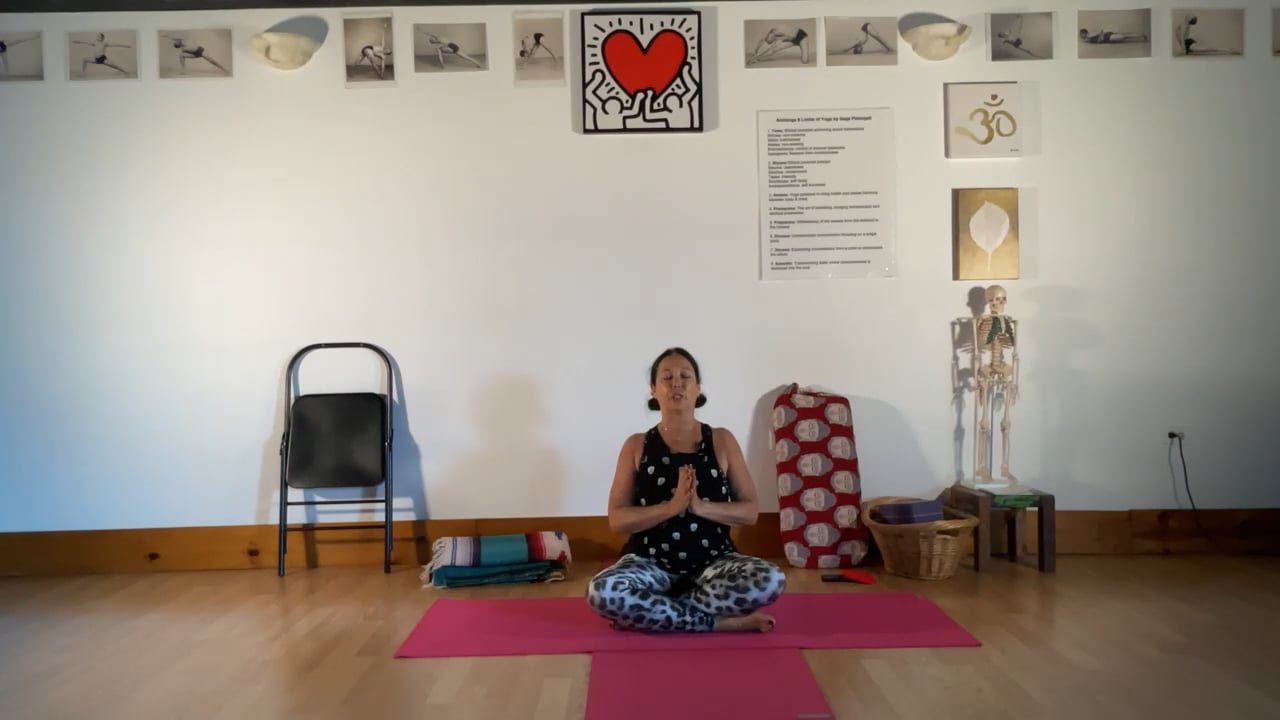 7-28-22 Iyengar Yoga: Observing the rib cage, softening, quieting the mind, emptiness.