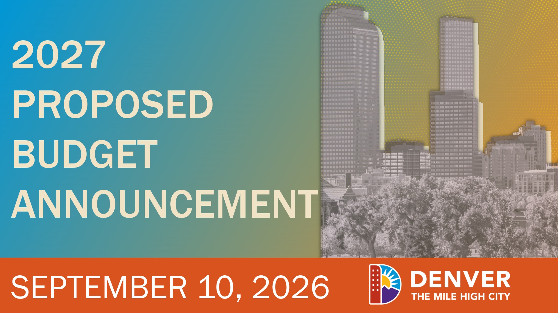 2027 Proposed Budget Announcement