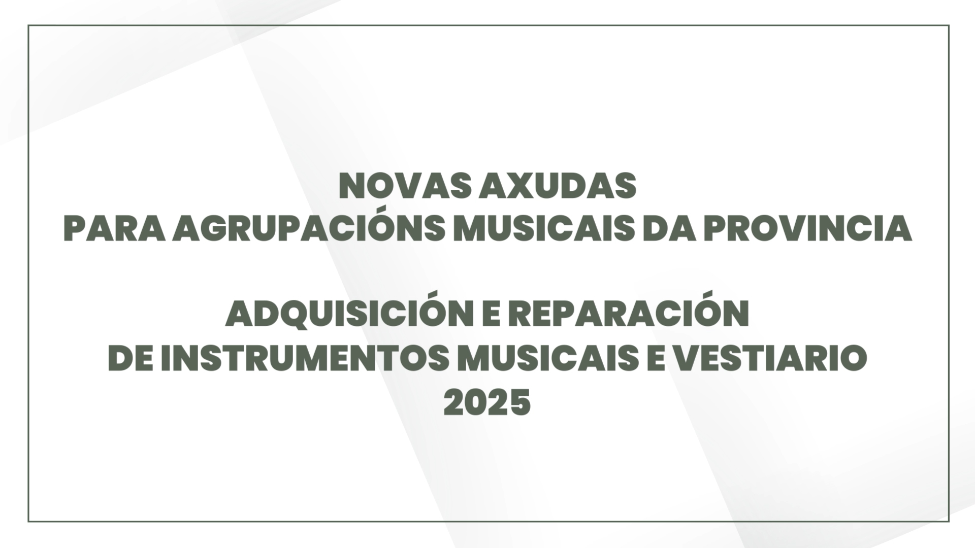 Novas axudas para agrupacións musicais da provincia