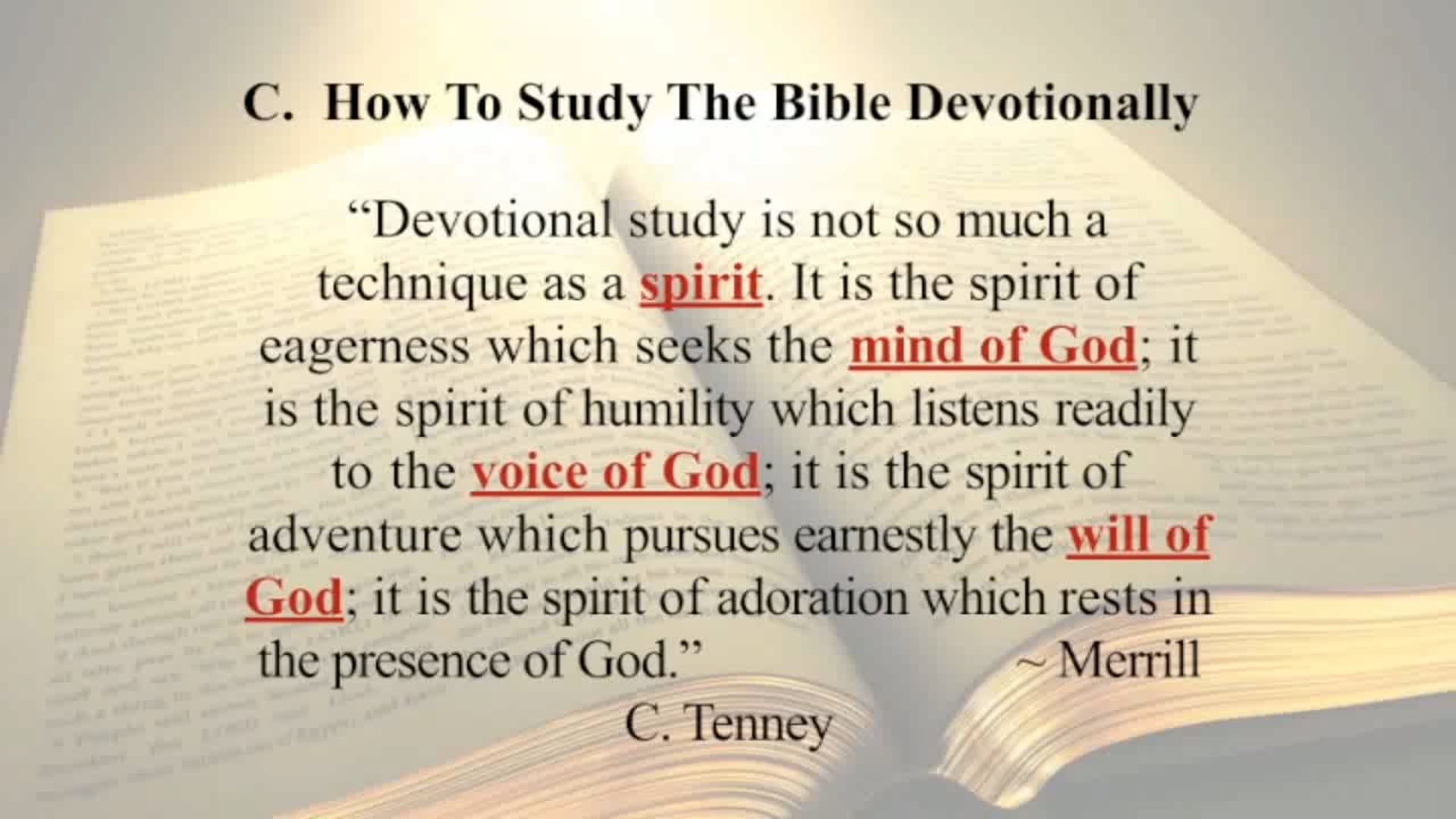 The Word Of God - Session 8 - Dr. Elmer Towns