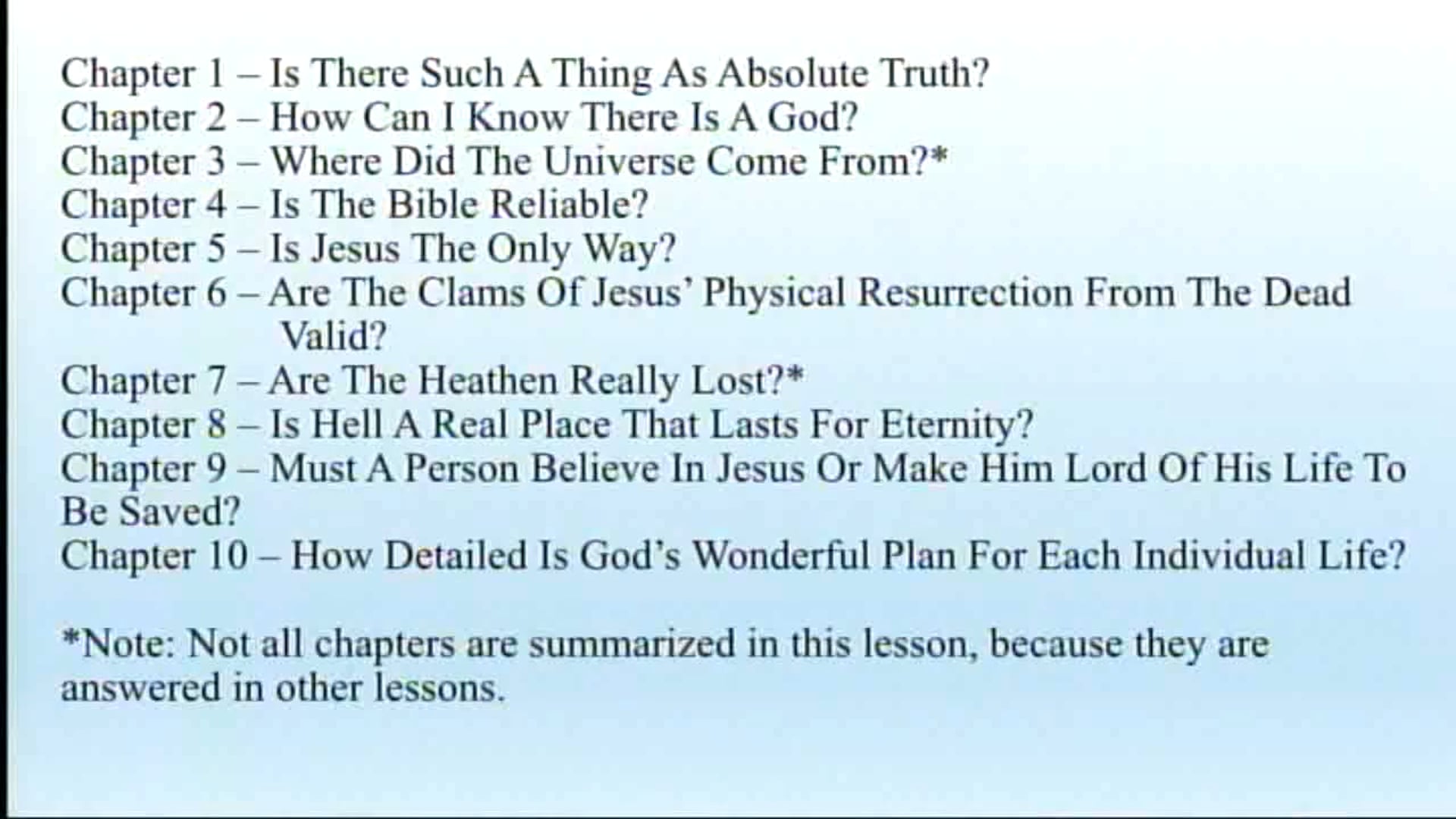 Apologetics And Logic - Session 9 - Dr. Elmer Towns