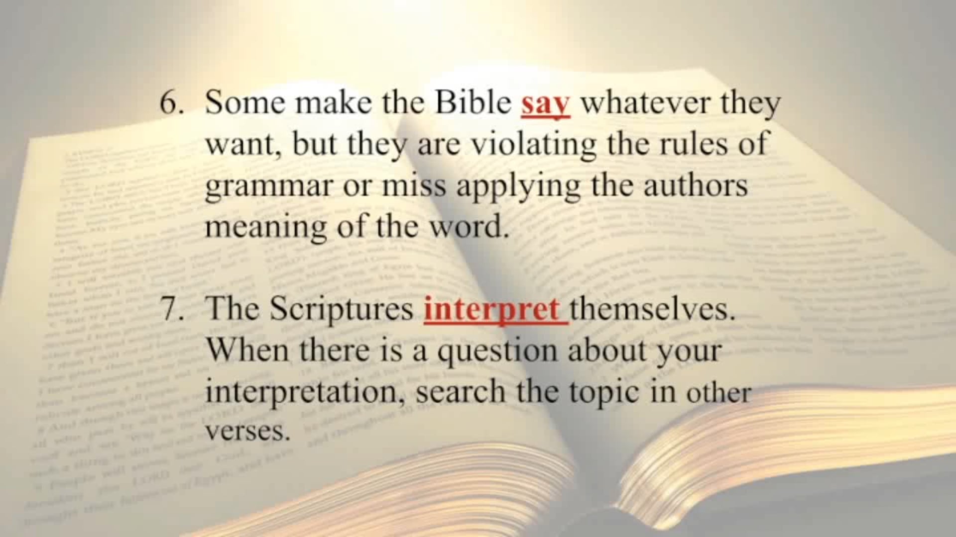 The Word Of God - Session 7 - Dr. Elmer Towns