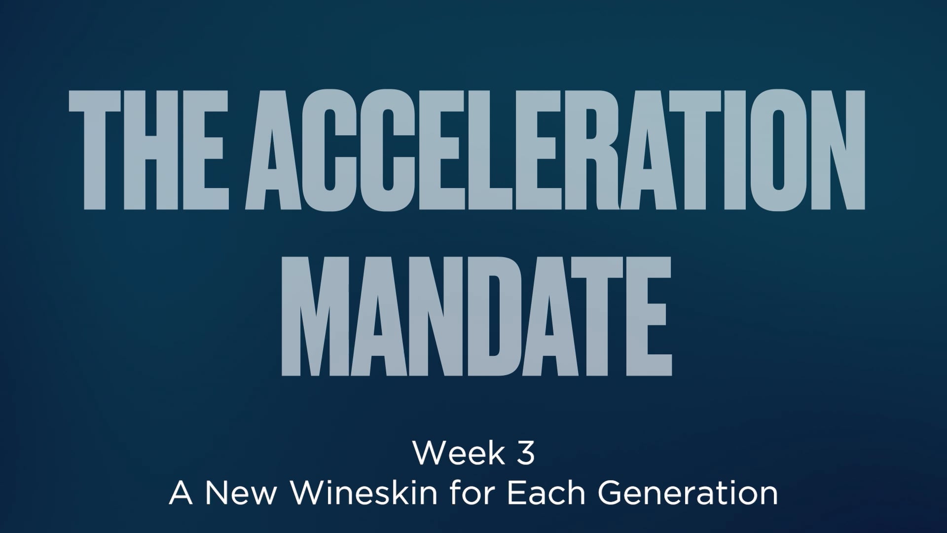 Acceleration Mandate Study Guide Session 2