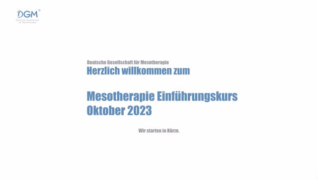 Mesotherapie Einführungskurs München 2023