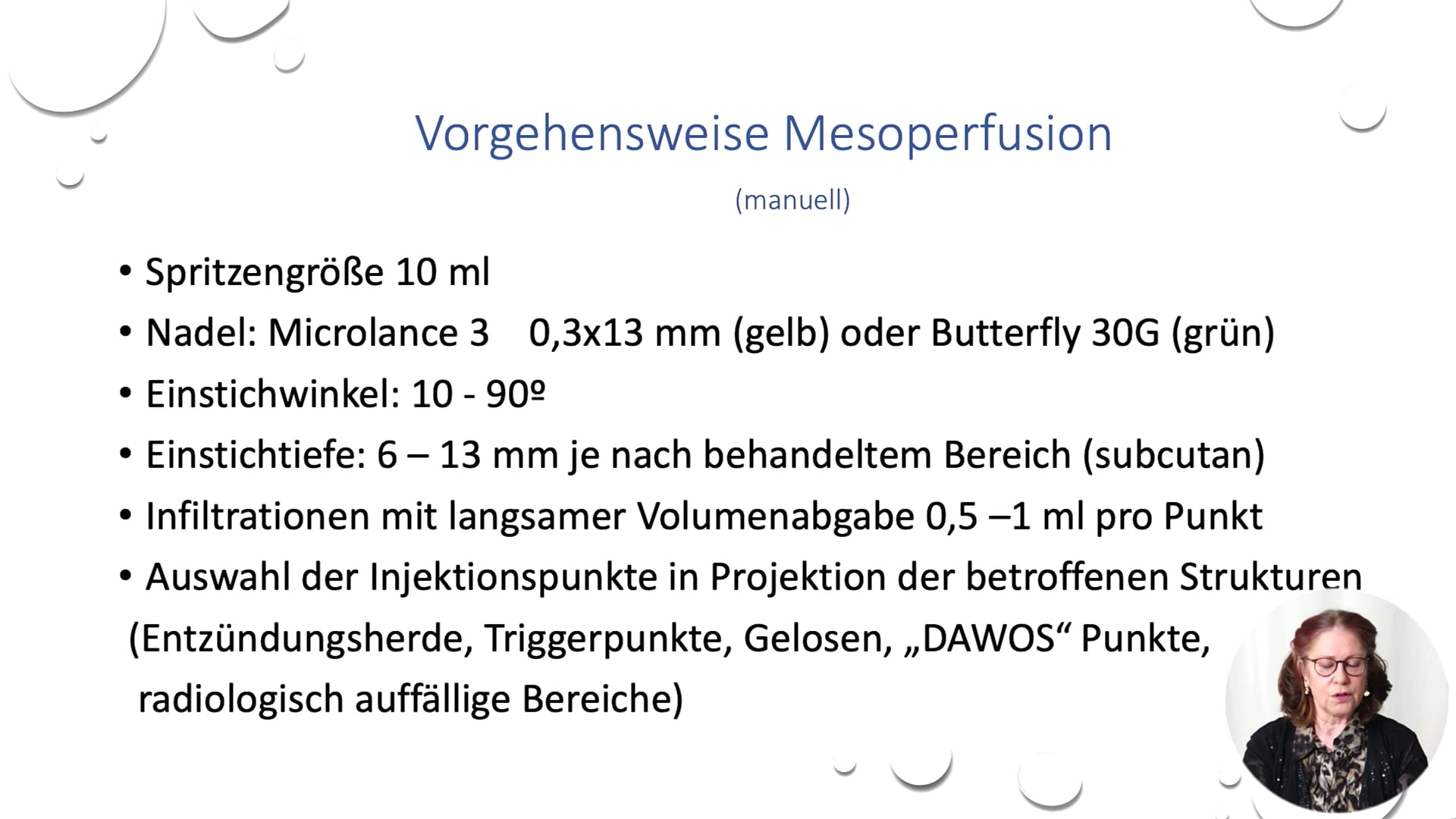 Meso und Glucose 5 Faszien-Meridian Behandlung (Prolotherapie) bei Schmerzen