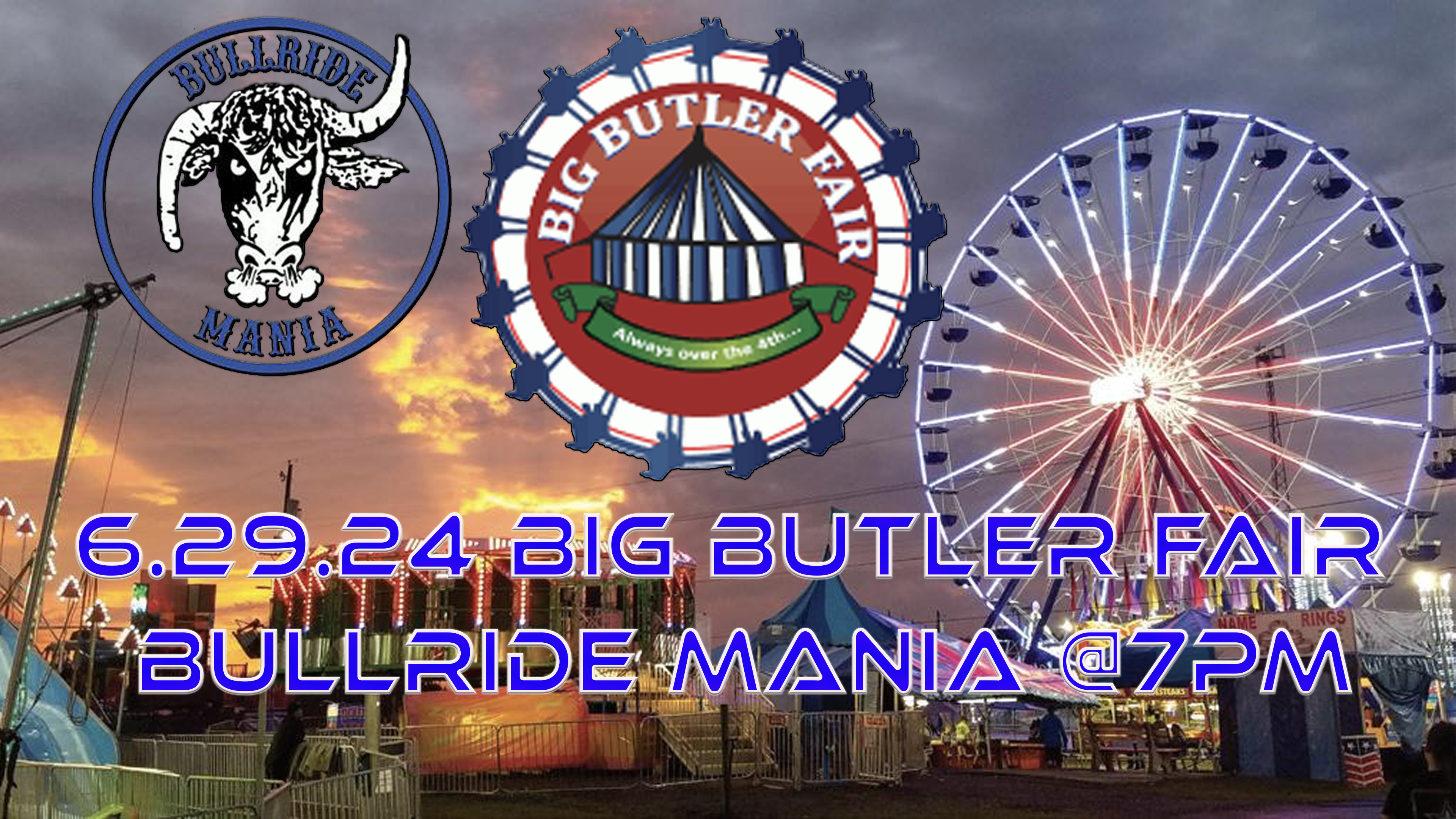 6.29.24 Bull Ride Mania Rodeo Big Butler Fair