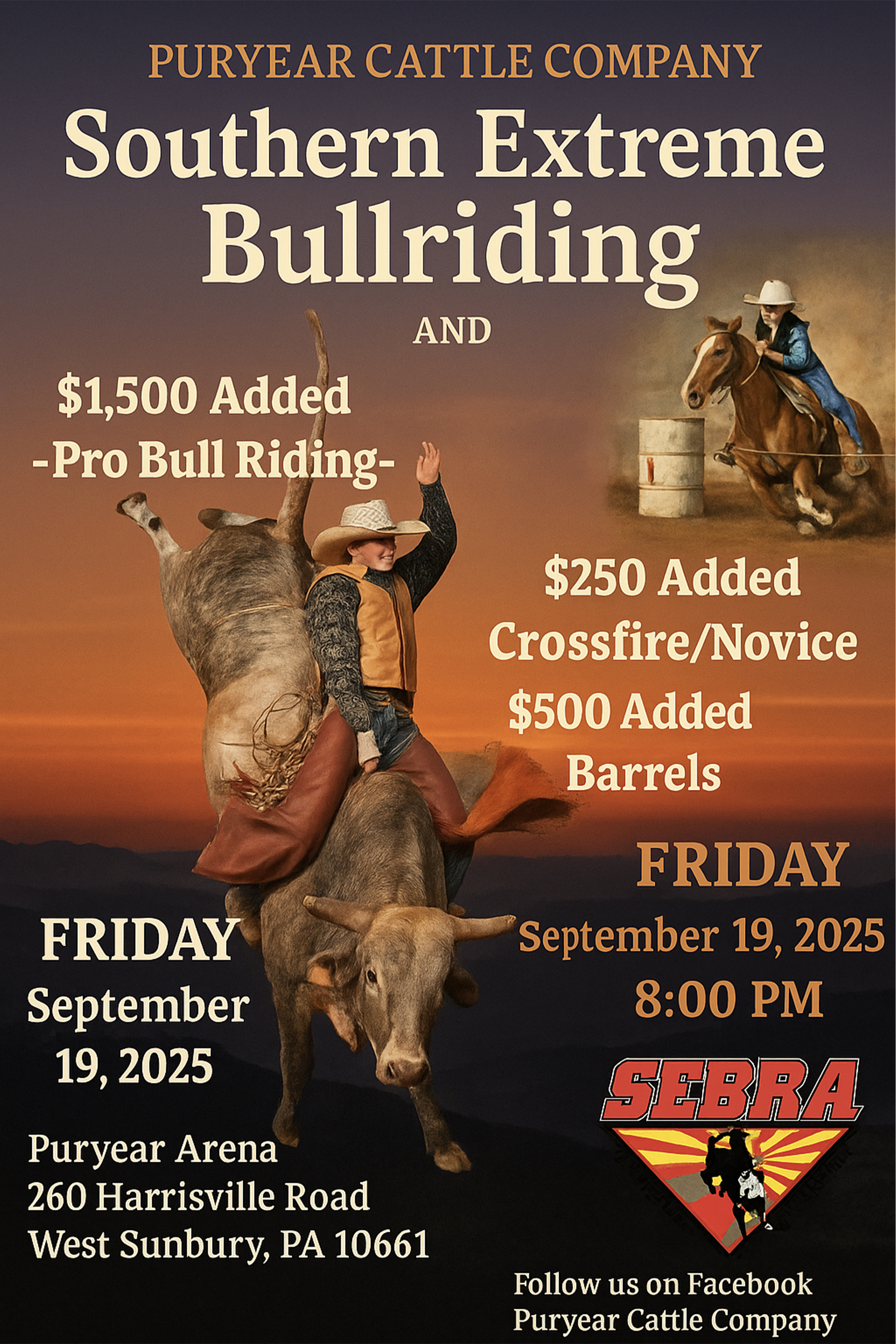 9.19.25 SEBRA & PURYEAR CATTLE CO, Bull Riding.