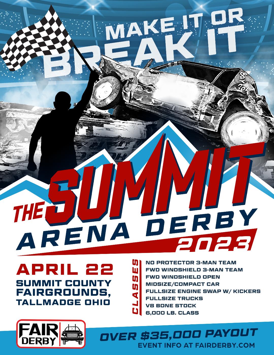 The Summit, Ohio's only indoor Demo Derby 4.22.23