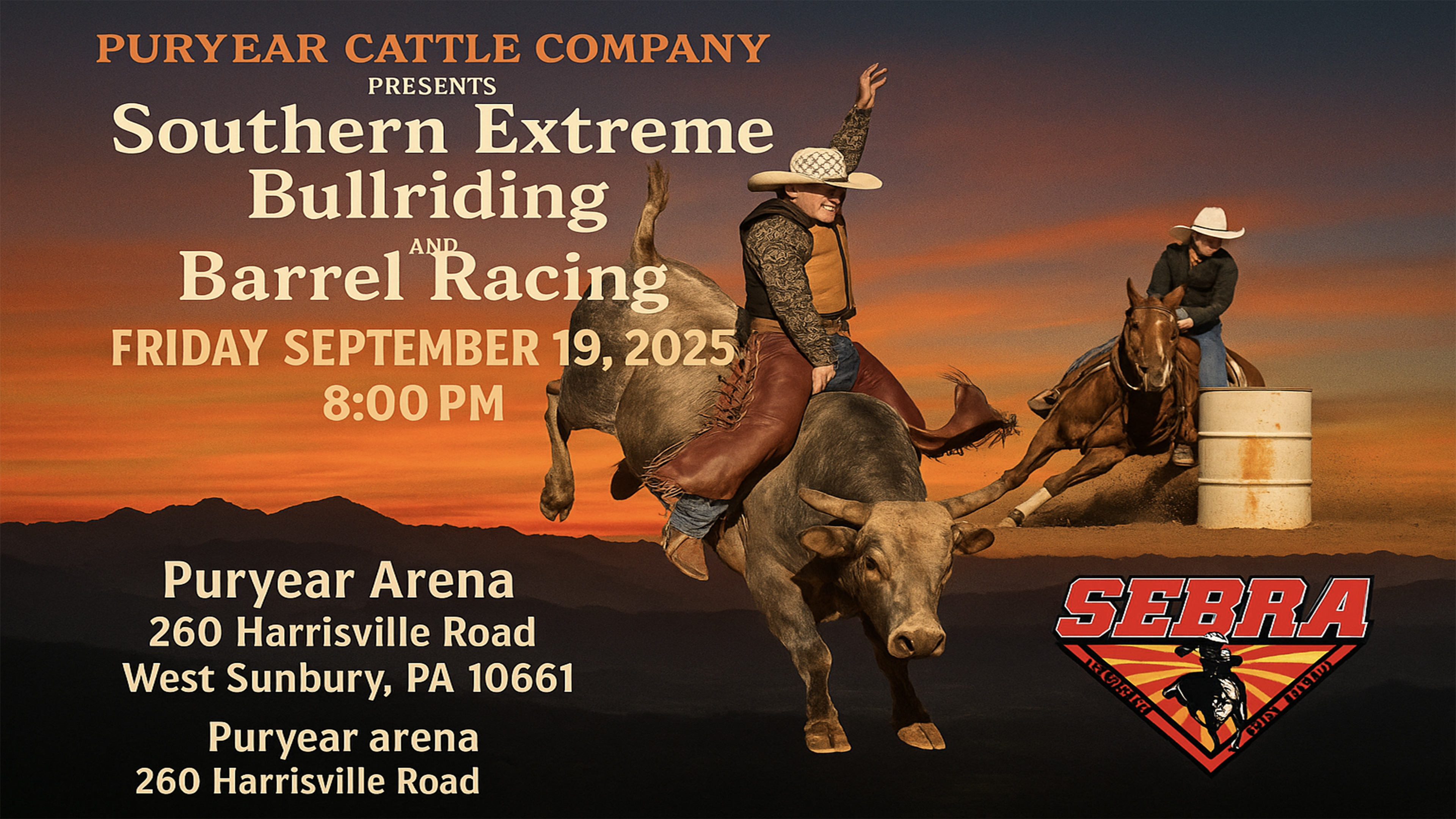 9.19.25 SEBRA & PURYEAR CATTLE CO, Bull Riding.