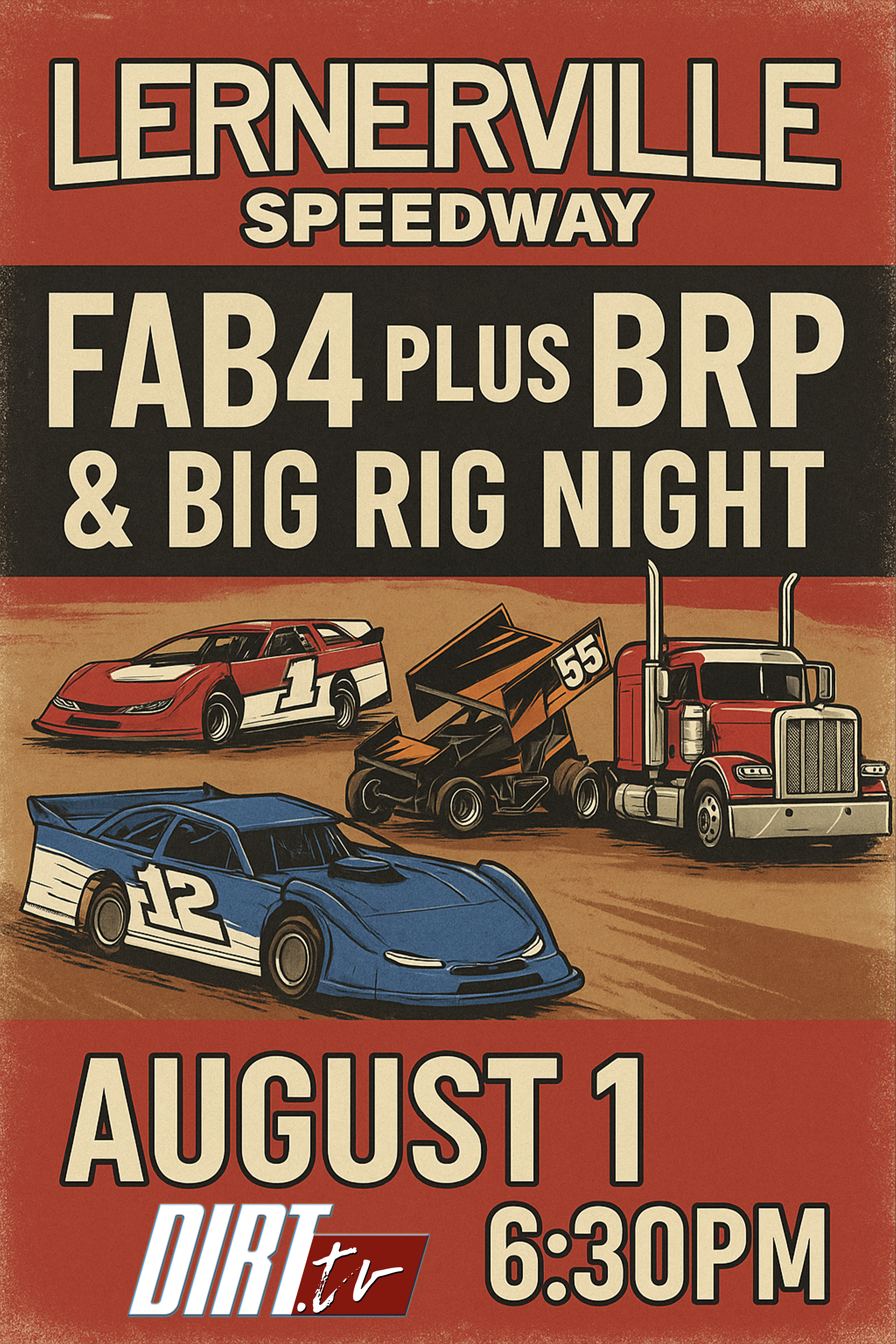 8.1.25 Lernerville Speedway, FAB4 Plus BRP and Big Rig Night 
