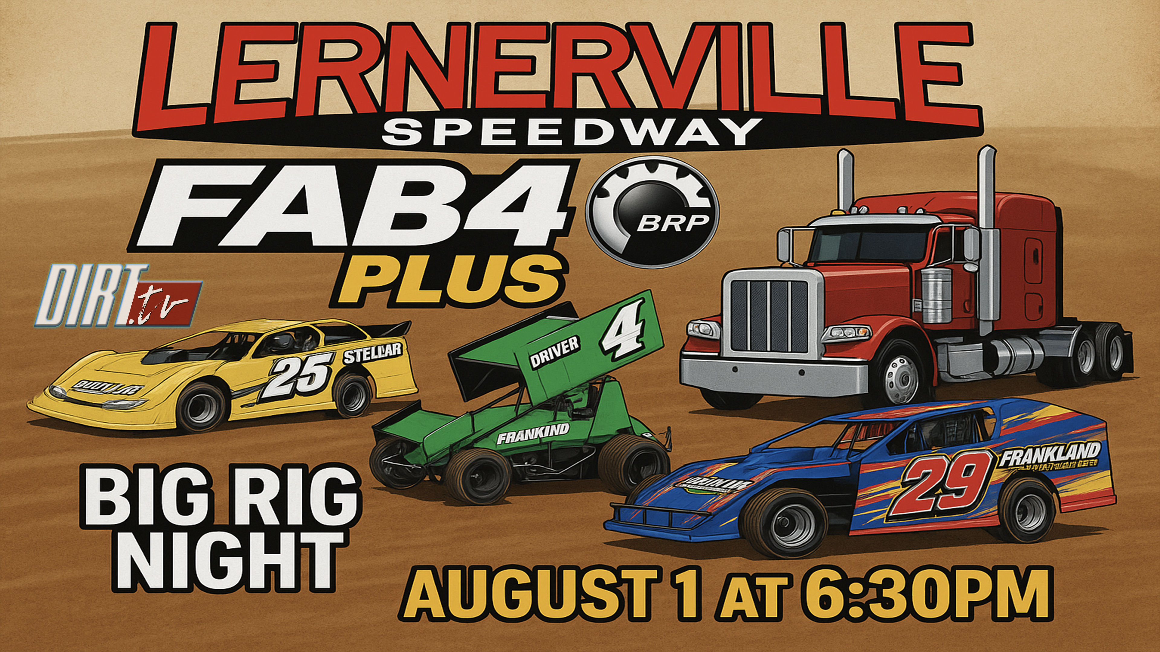 8.1.25 Lernerville Speedway, FAB4 Plus BRP and Big Rig Night 