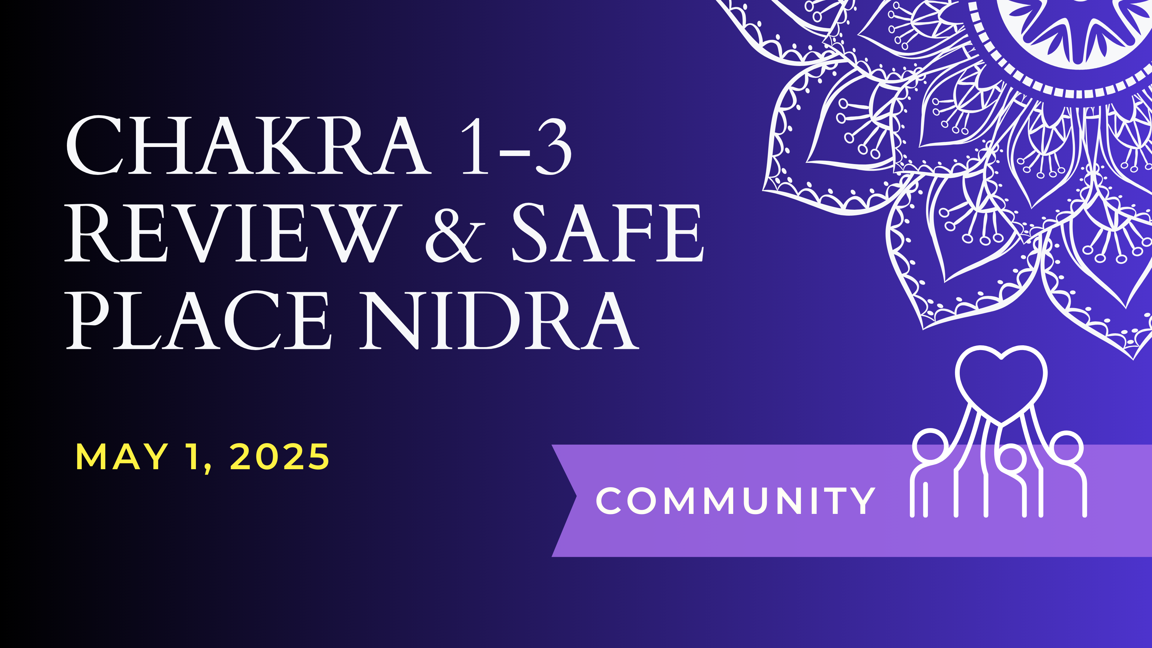 Chakra Review 1-3 and Safe Place Nidra (May 1)