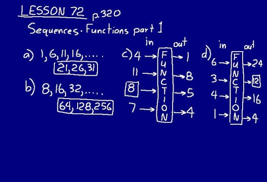 Lesson 72 DIVE Math 8/7 1st Edition