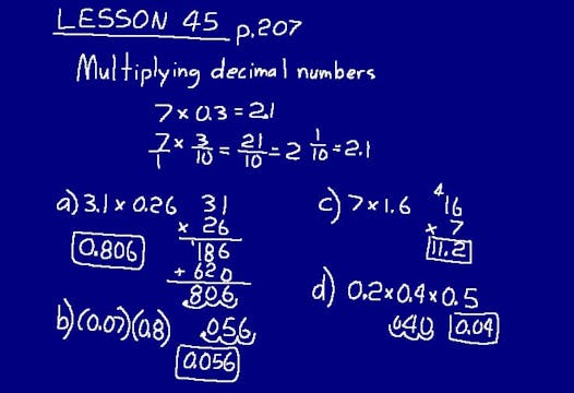 Lesson 45 DIVE Math 8/7 1st Edition