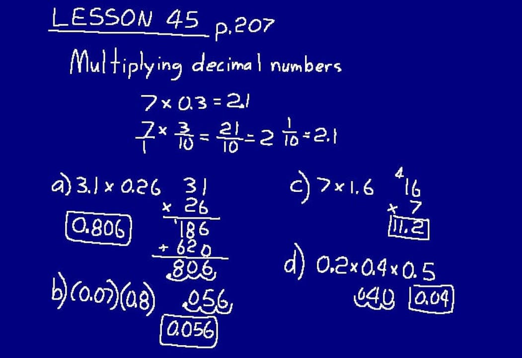 Lesson 45 DIVE Math 8/7 1st Edition - DIVE into Math and Science