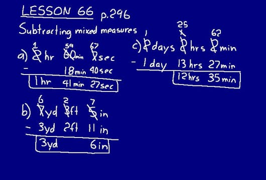 Lesson 66 DIVE Math 8/7 1st Edition