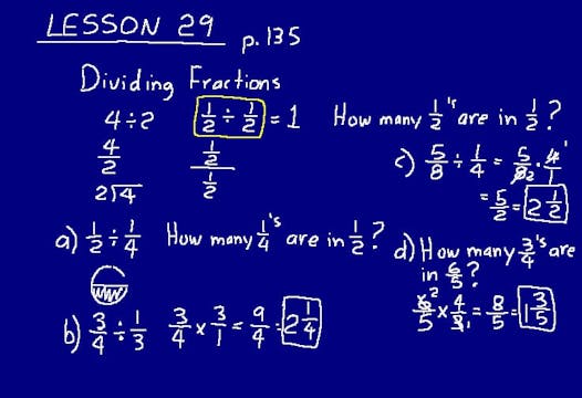 Lesson 29 DIVE Math 8/7 1st Edition