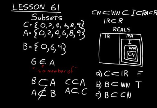 Lesson 61 DIVE Algebra 1, 3rd Edition