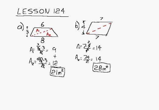 Lesson 124 DIVE Algebra 1/2, 2nd Edition
