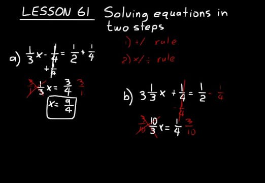 Lesson 61 DIVE Algebra Half, 3rd Edition