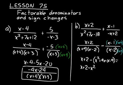 Lesson 75 DIVE Algebra 2, 3rd Edition