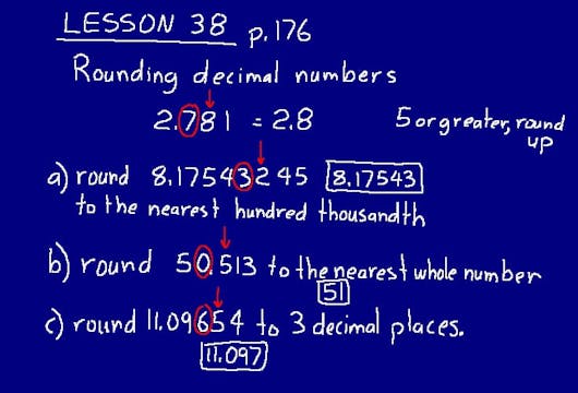 Lesson 38 DIVE Math 8/7 1st Edition