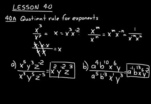 Lesson 40 DIVE Algebra 1, 3rd Edition