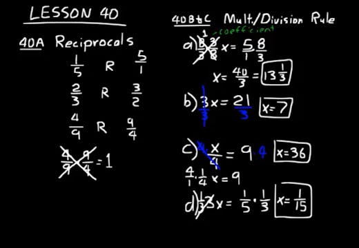 Lesson 40 DIVE Algebra Half, 3rd Edition