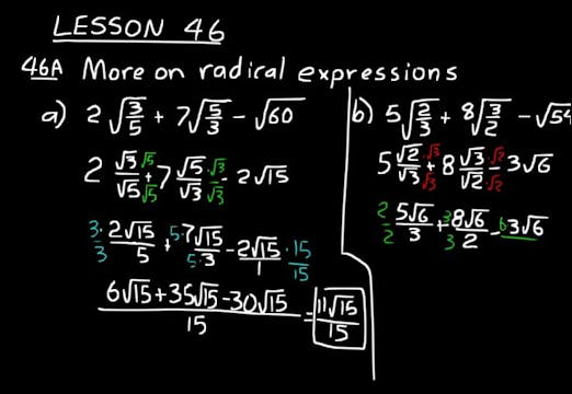 Lesson 46 DIVE Algebra 2, 3rd Edition