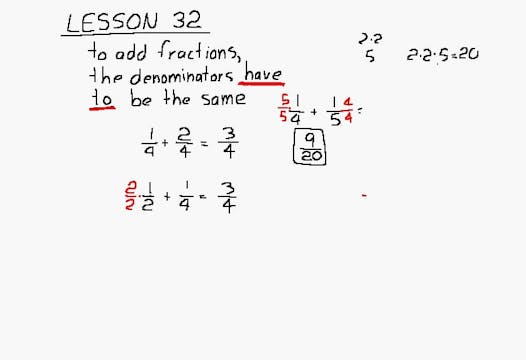 Lesson 32 DIVE Algebra 1/2, 2nd Edition