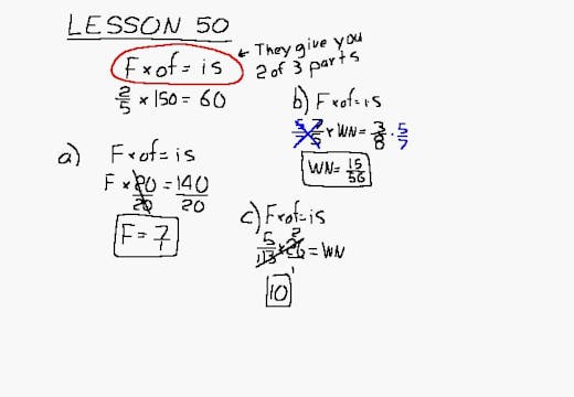 Lesson 50 DIVE Algebra 1/2, 2nd Edition