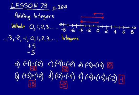 Lesson 73 DIVE Math 8/7 1st Edition