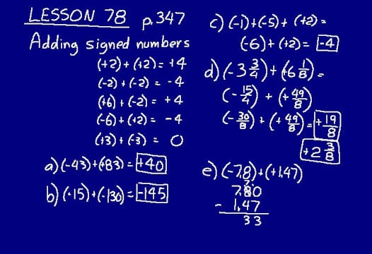 Lesson 78 DIVE Math 8/7 1st Edition