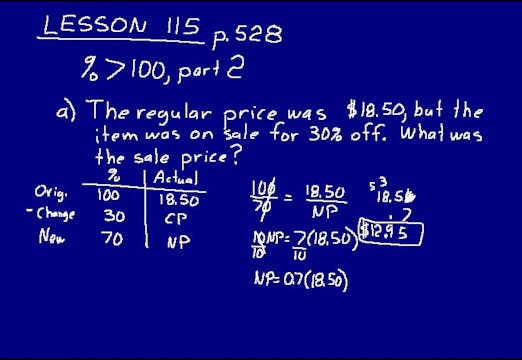 Lesson 115 DIVE Math 8/7 1st Edition