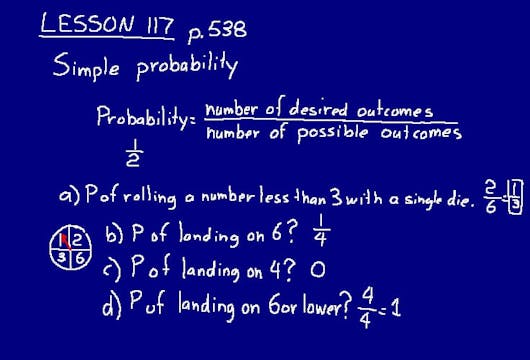 Lesson 117 DIVE Math 8/7 1st Edition