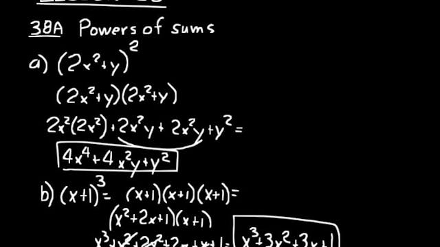 Lesson 38 DIVE Algebra 2, 3rd Edition