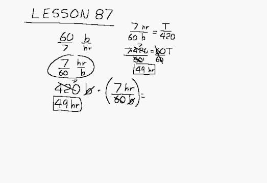 Lesson 87 DIVE Algebra 1/2, 2nd Edition