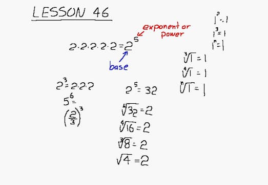 Lesson 46 DIVE Algebra 1/2, 2nd Edition
