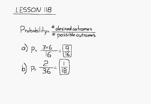 Lesson 118 DIVE Algebra 1/2, 2nd Edition