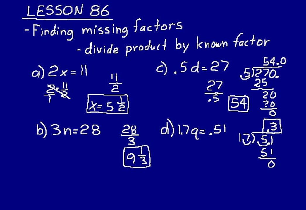 Lesson 86 DIVE 7/6, 3rd Edition DIVE into Math and Science