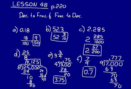 Lesson 48 DIVE Math 8/7 1st Edition