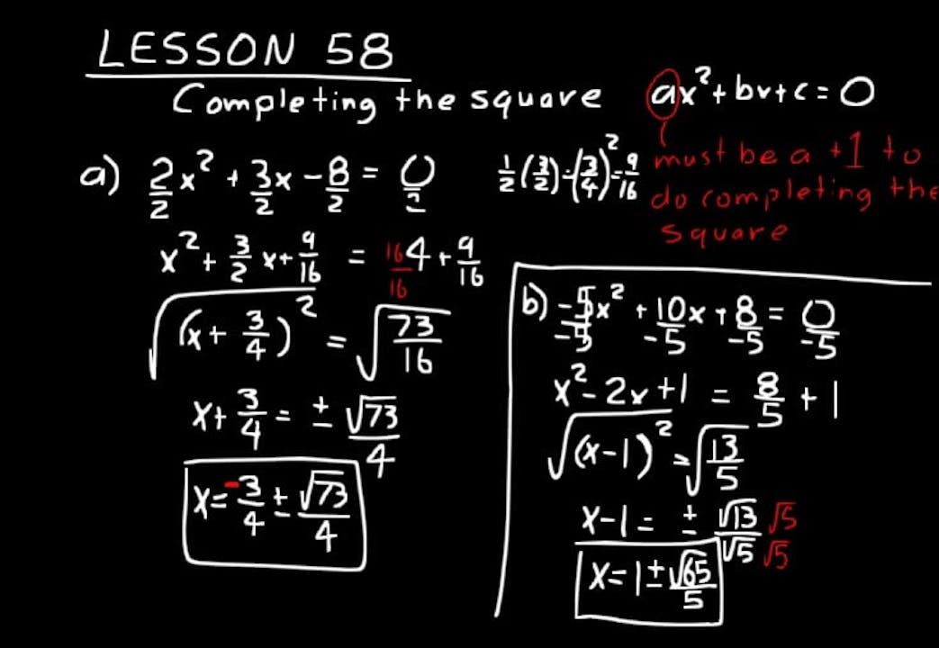 Lesson 58 DIVE Algebra 2, 3rd Edition - DIVE Lectures for Saxon Algebra ...