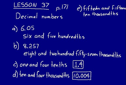 Lesson 37 DIVE Math 8/7 1st Edition