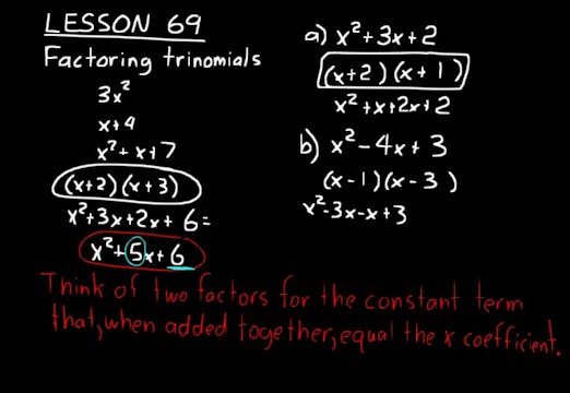 Lesson 69 DIVE Algebra 1, 3rd Edition