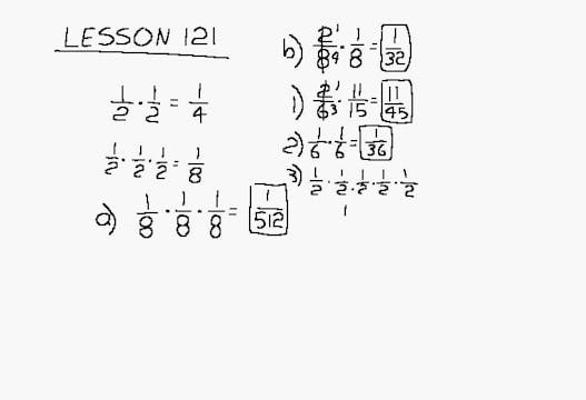 Lesson 121 DIVE Algebra 1/2, 2nd Edition