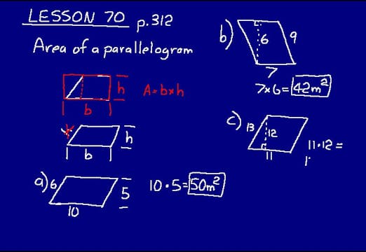 Lesson 70 DIVE Math 8/7 1st Edition