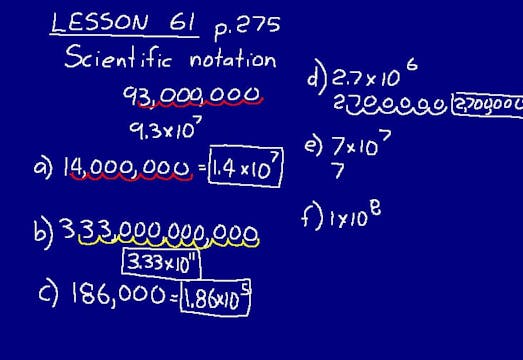 Lesson 61 DIVE Math 8/7 1st Edition