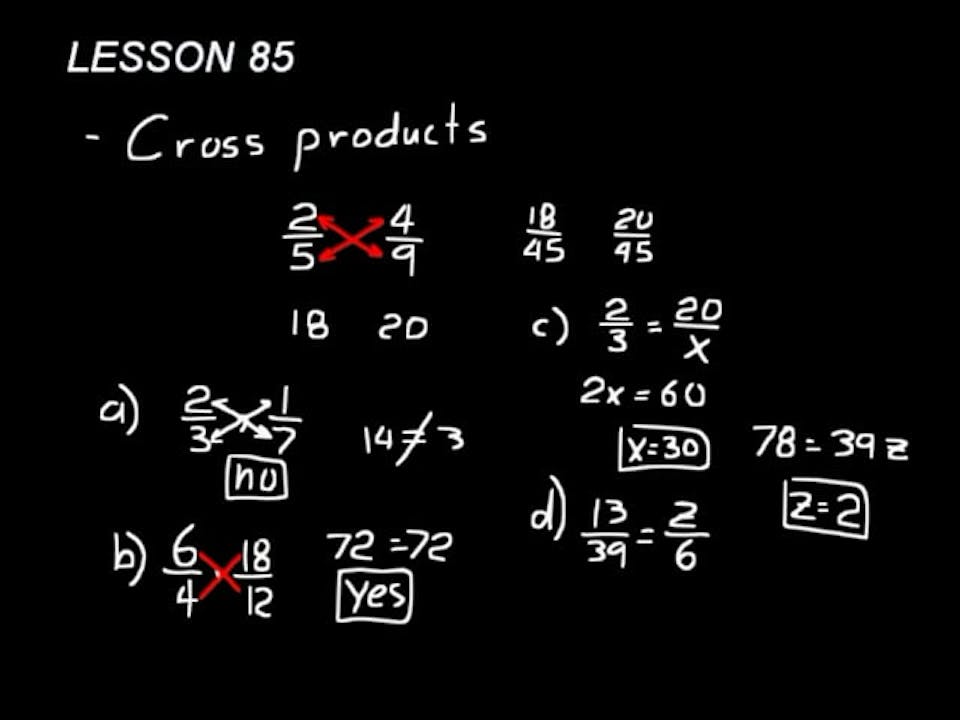 Lesson 85 Dive 7/6, 4th Edition DIVE Lectures for Saxon Math 7/6, 4th